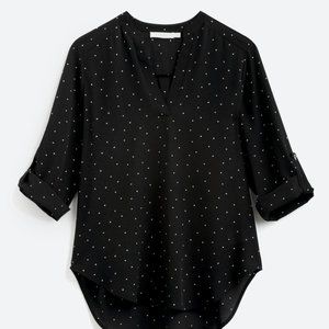 LUSH Warren Split Neck Blouse BLK